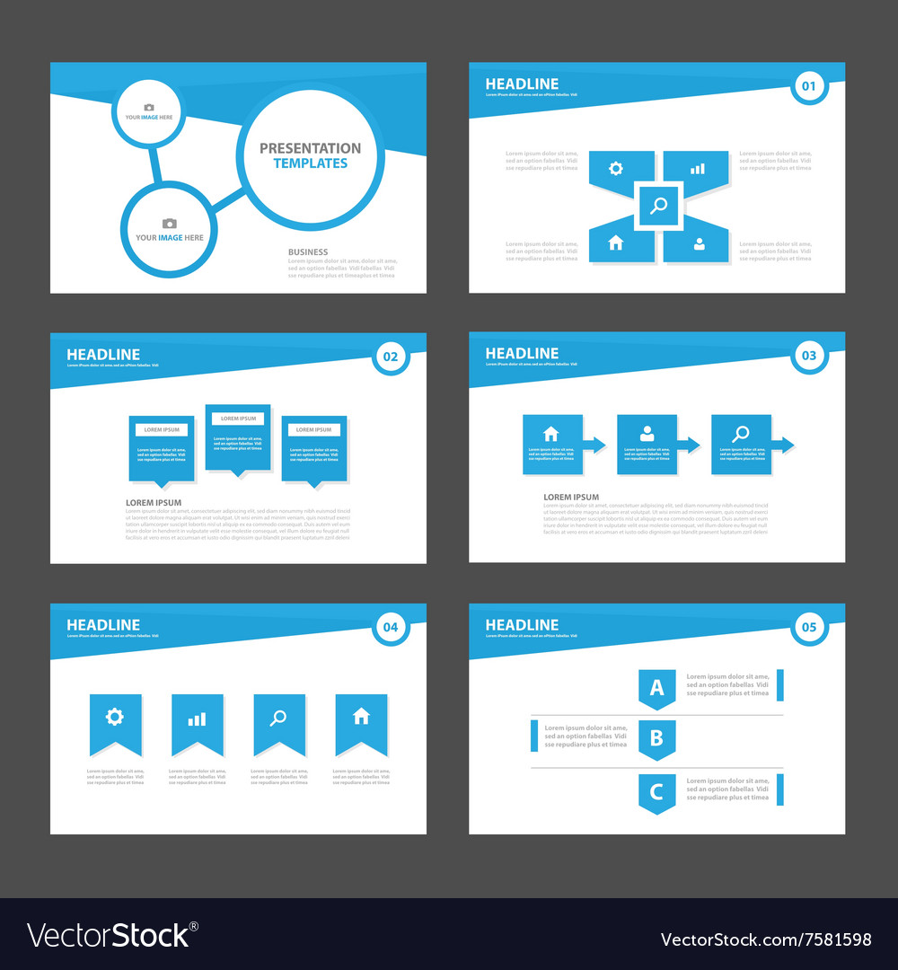 Blue presentation templates infographic elements