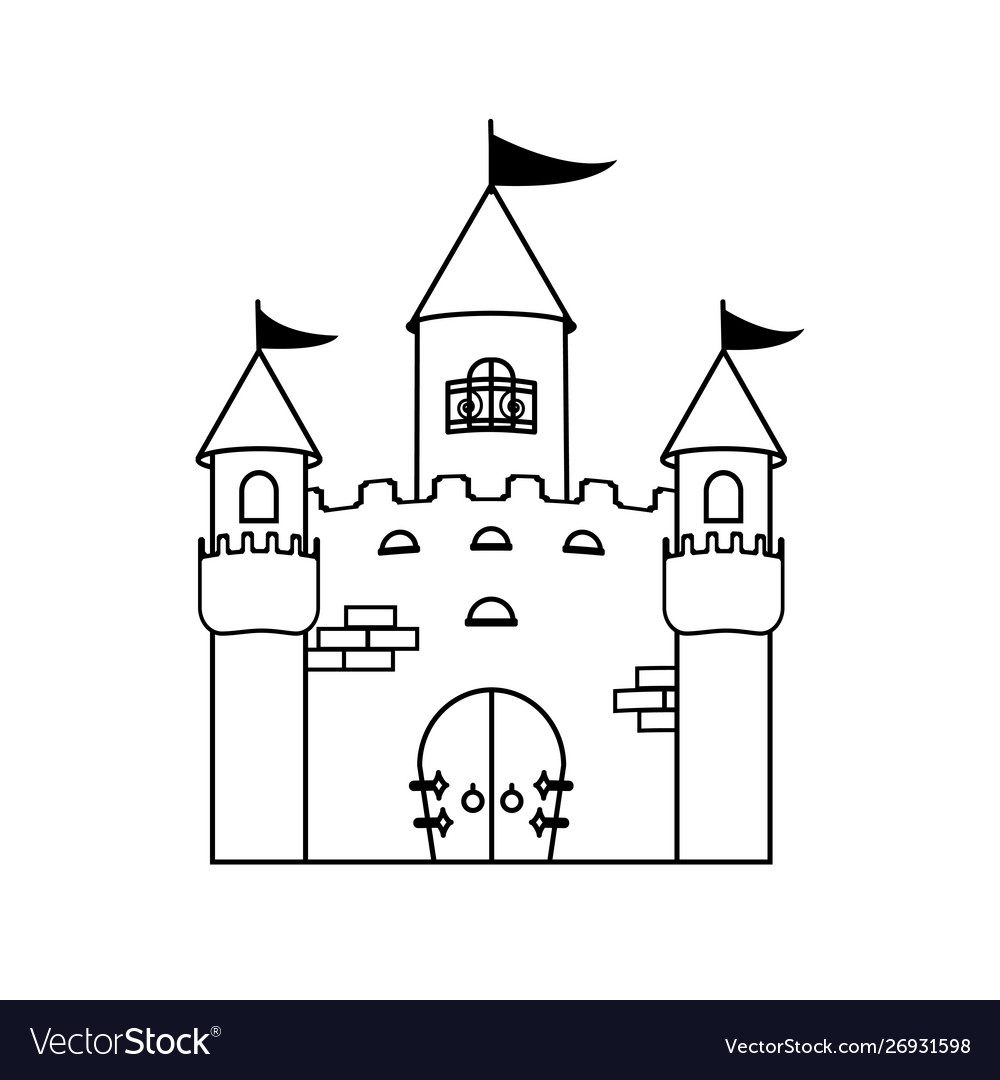 Premium Vector  Beautiful princess with castle printable coloring