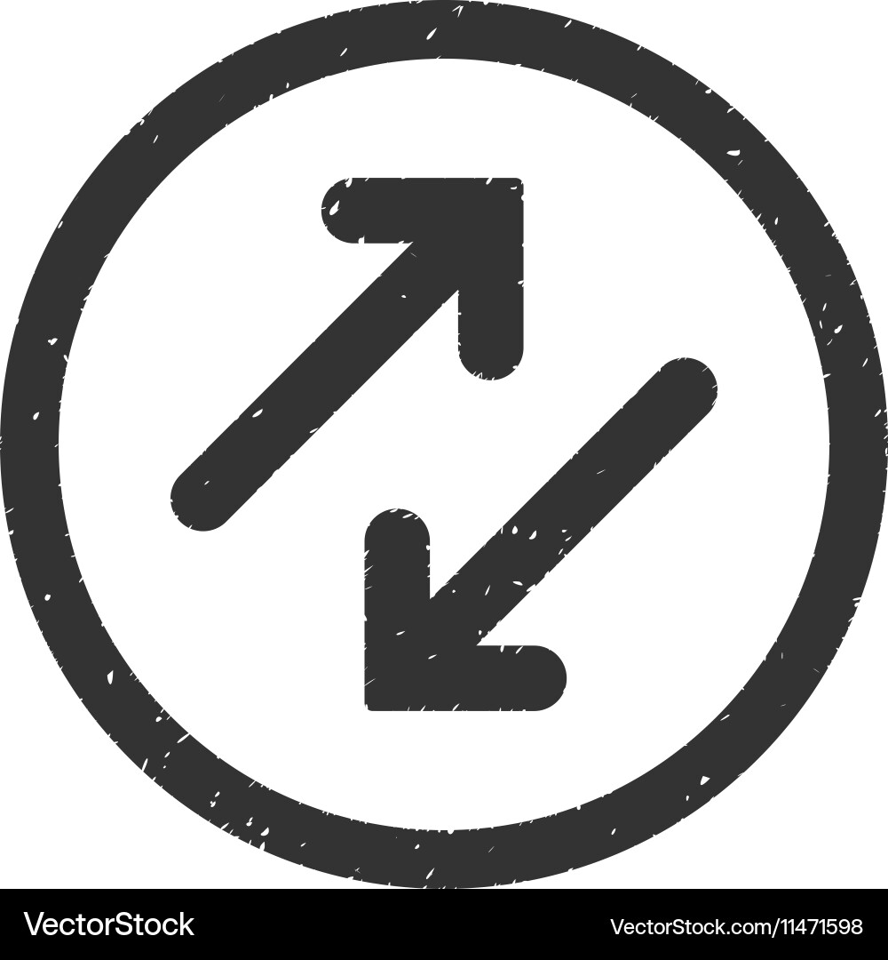 Diagonal flipping arrows icon rubber stamp Vector Image