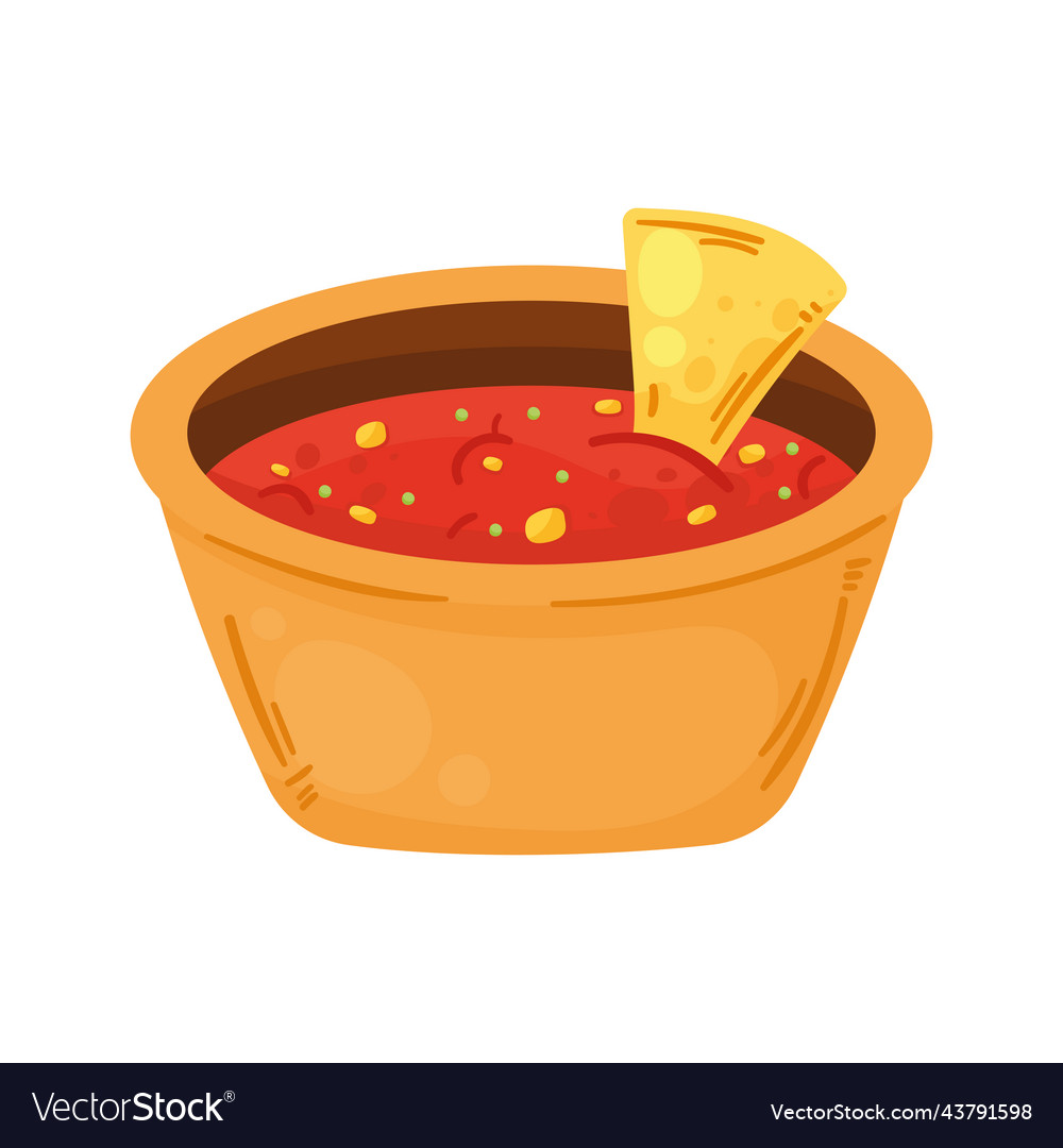 Nachos with sauce Royalty Free Vector Image - VectorStock