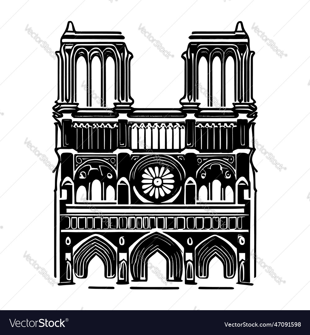 Notre dame cathedral Royalty Free Vector Image