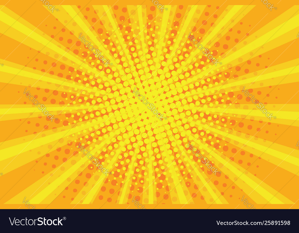 Pop art sunburst pattern comic halftone vector image Pop art sunburst pattern comic halftone