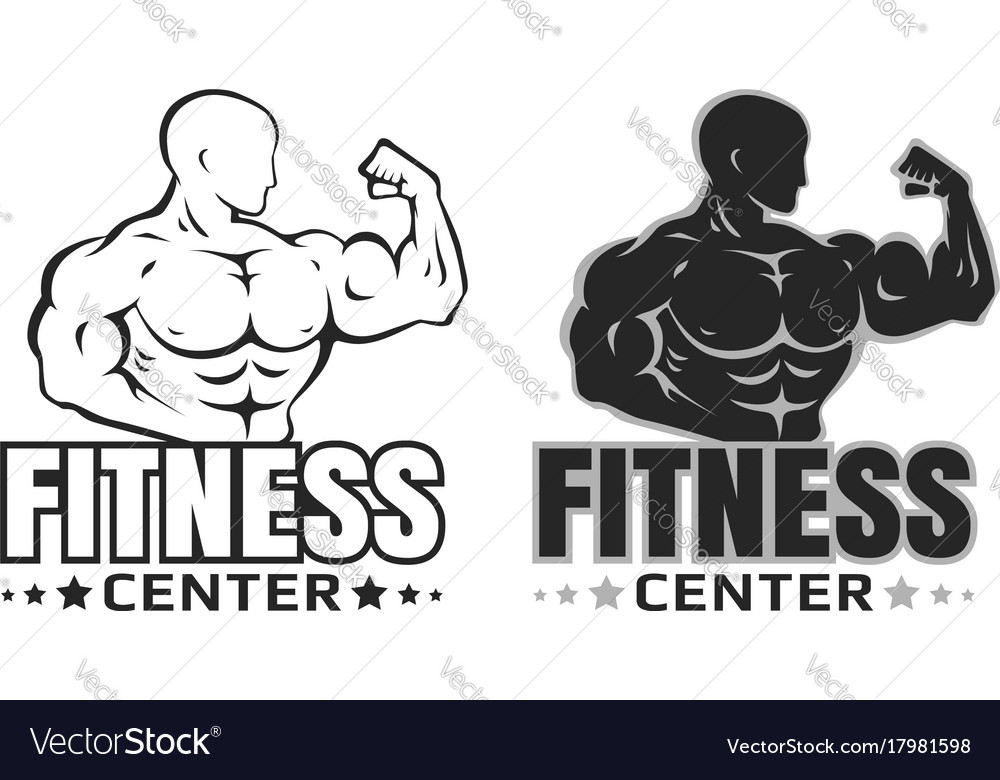 Set logos for bodybuilding Royalty Free Vector Image