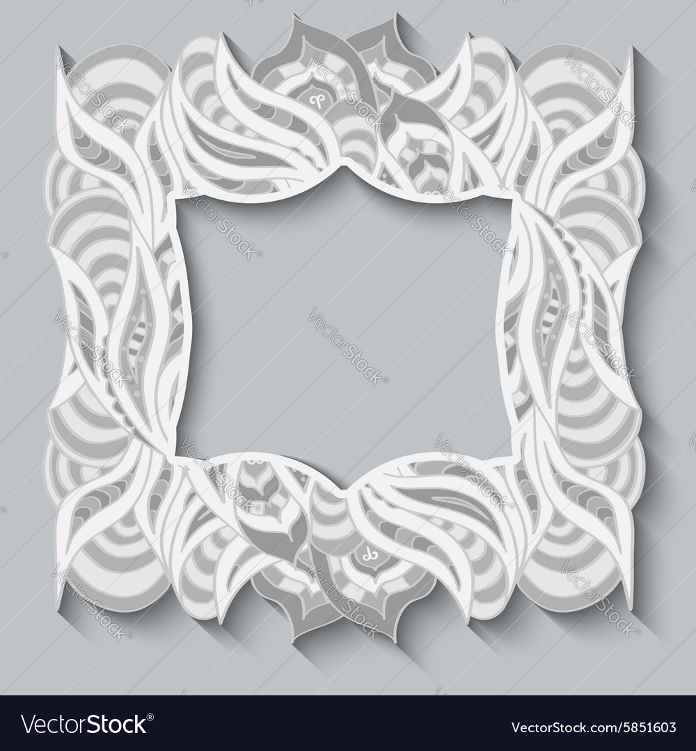 Abstract hand drawn frame ornament pattern Vector Image