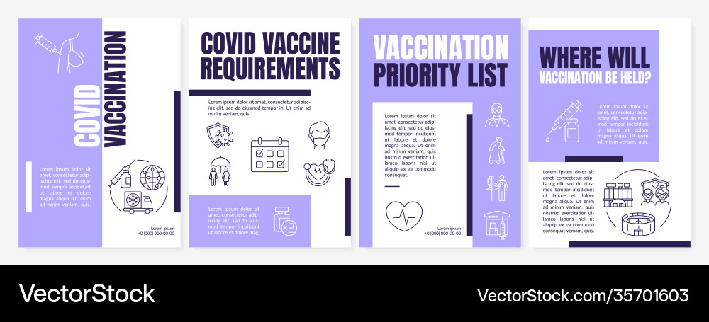 Covid19 Vaccination Brochure Template Royalty Free Vector