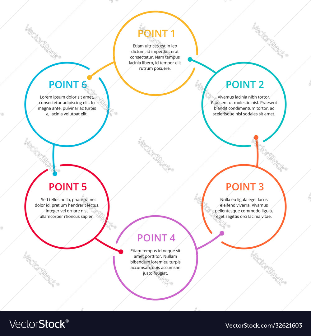 Infographics with 6 steps template Royalty Free Vector Image