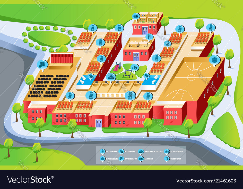 Map of school Royalty Free Vector Image - VectorStock