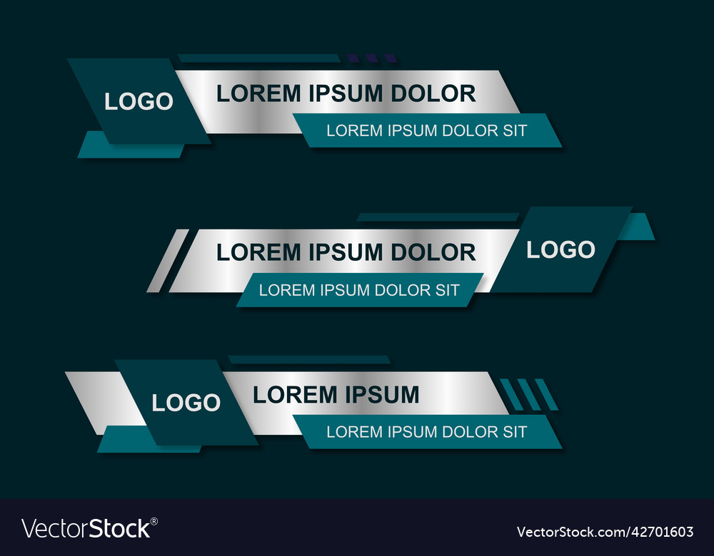 Modern geometric lower third banner template Vector Image