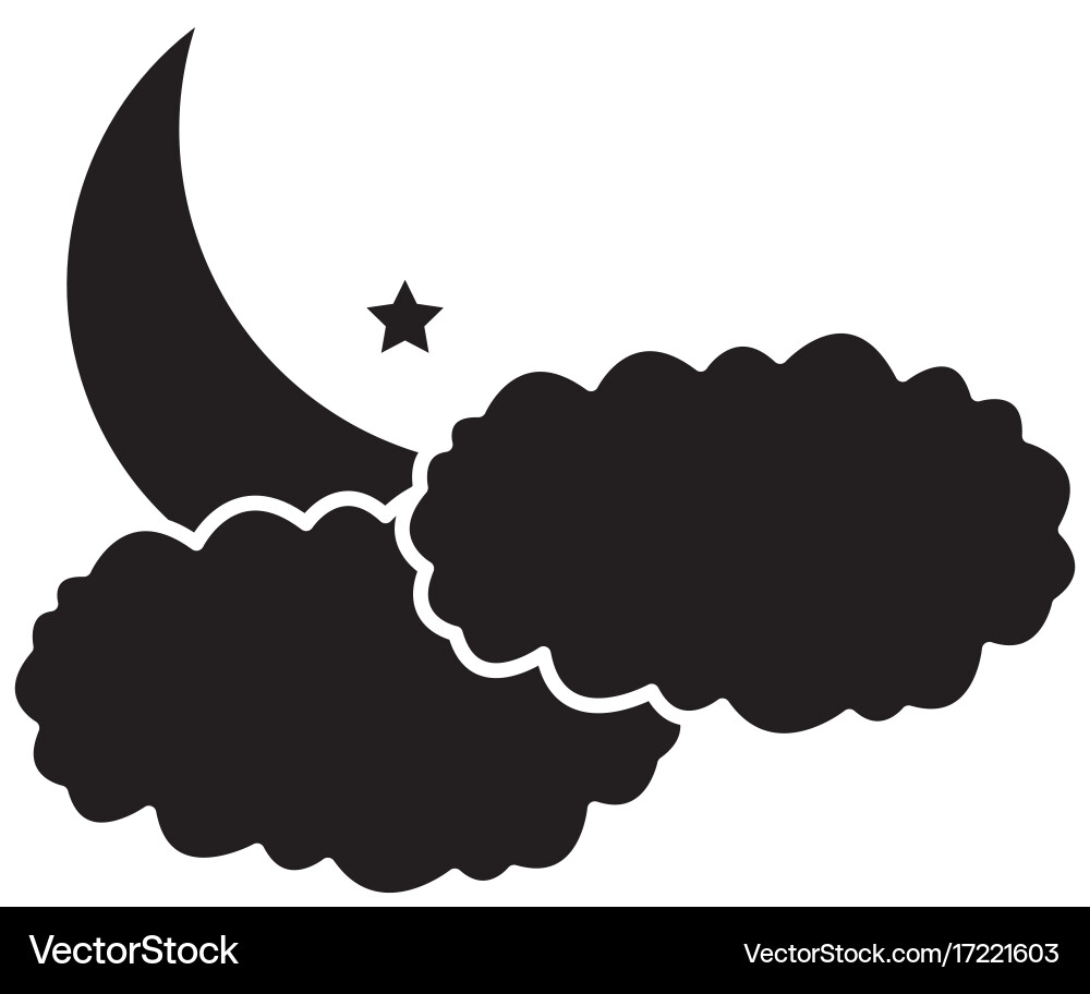 Moon and cloud Royalty Free Vector Image - VectorStock