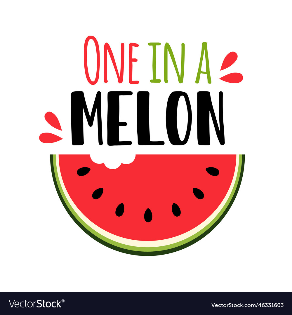 One in a melon with watermelon slice Royalty Free Vector