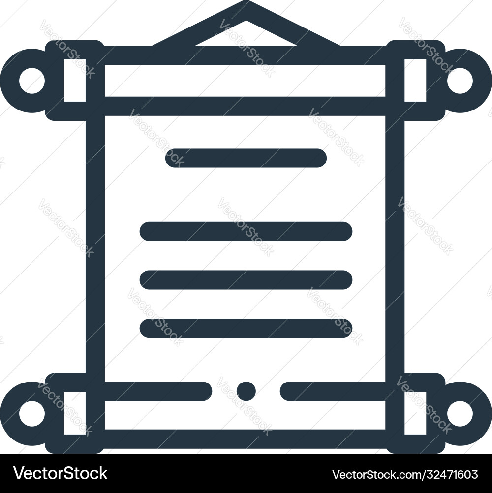 Scroll icon editable stroke linear Royalty Free Vector Image