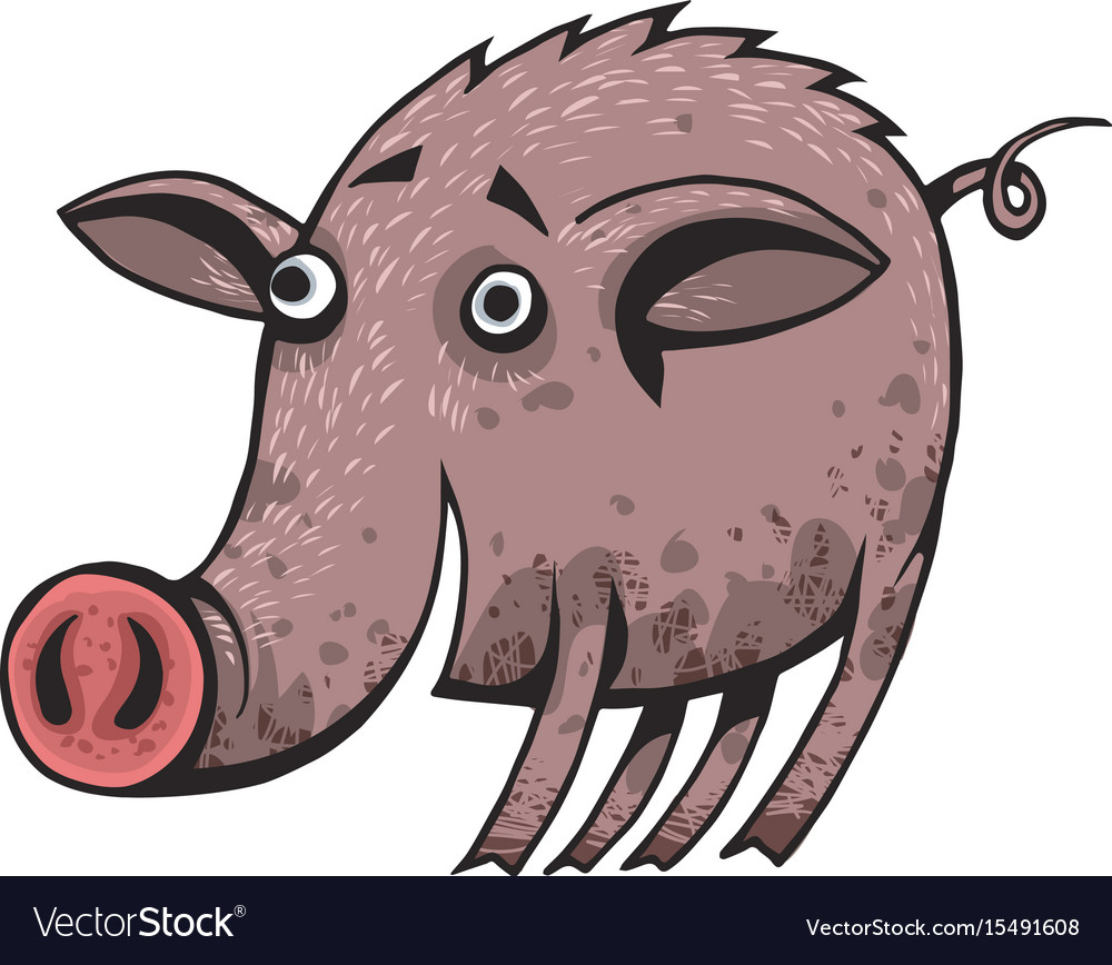 A happy cartoon pig covered in mud Royalty Free Vector Image A happy cartoon pig covered in mud Royalty Free Vector Image