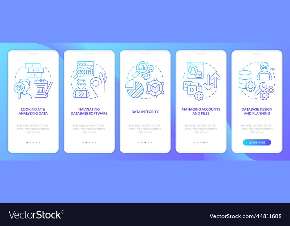 Data master skills blue gradient onboarding Vector Image