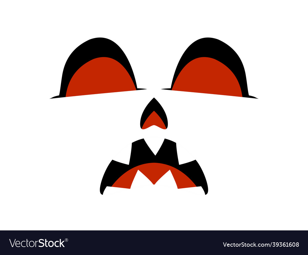 Scary face isolated on white background Royalty Free Vector