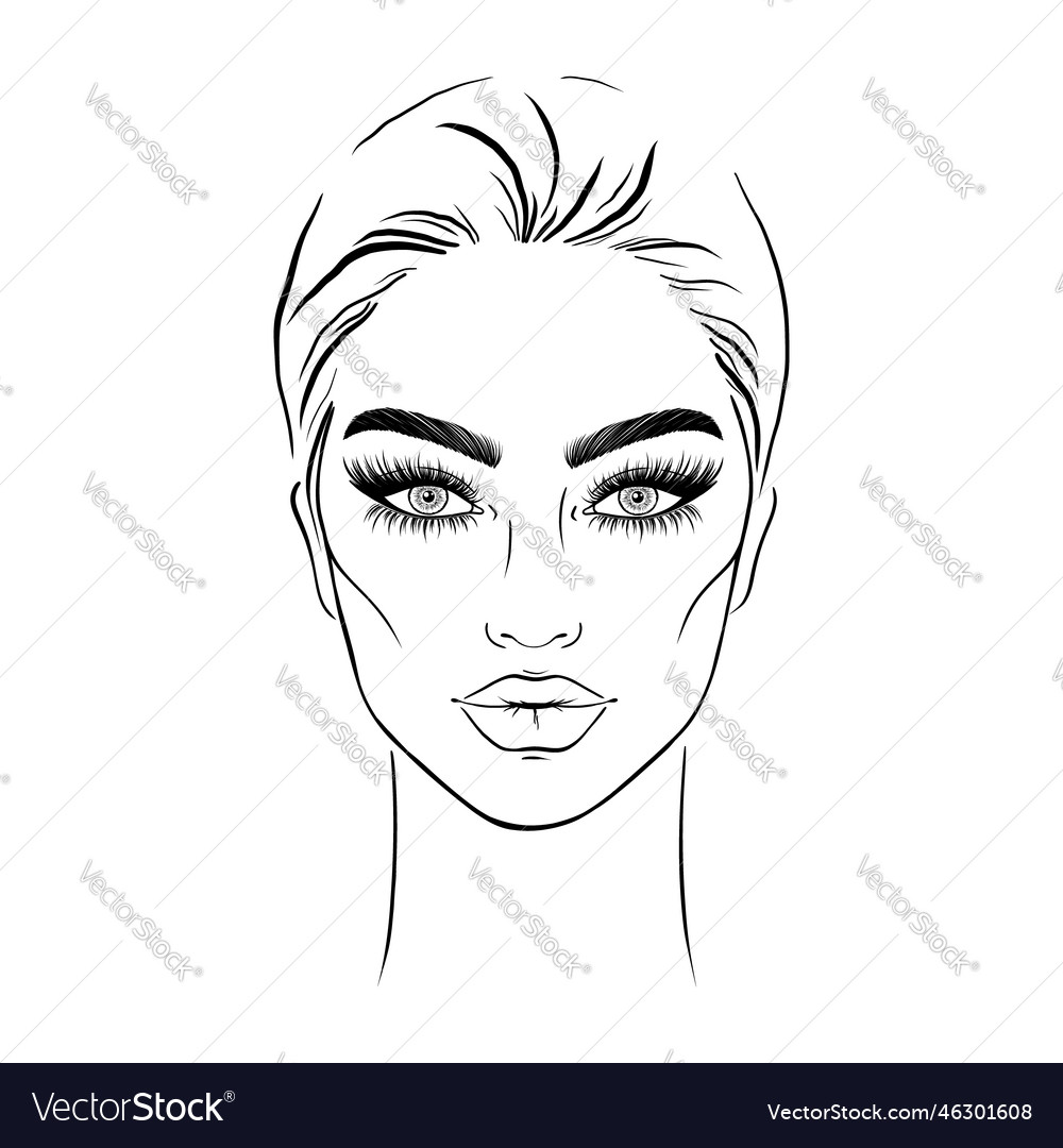 Sketch of young woman Royalty Free Vector Image