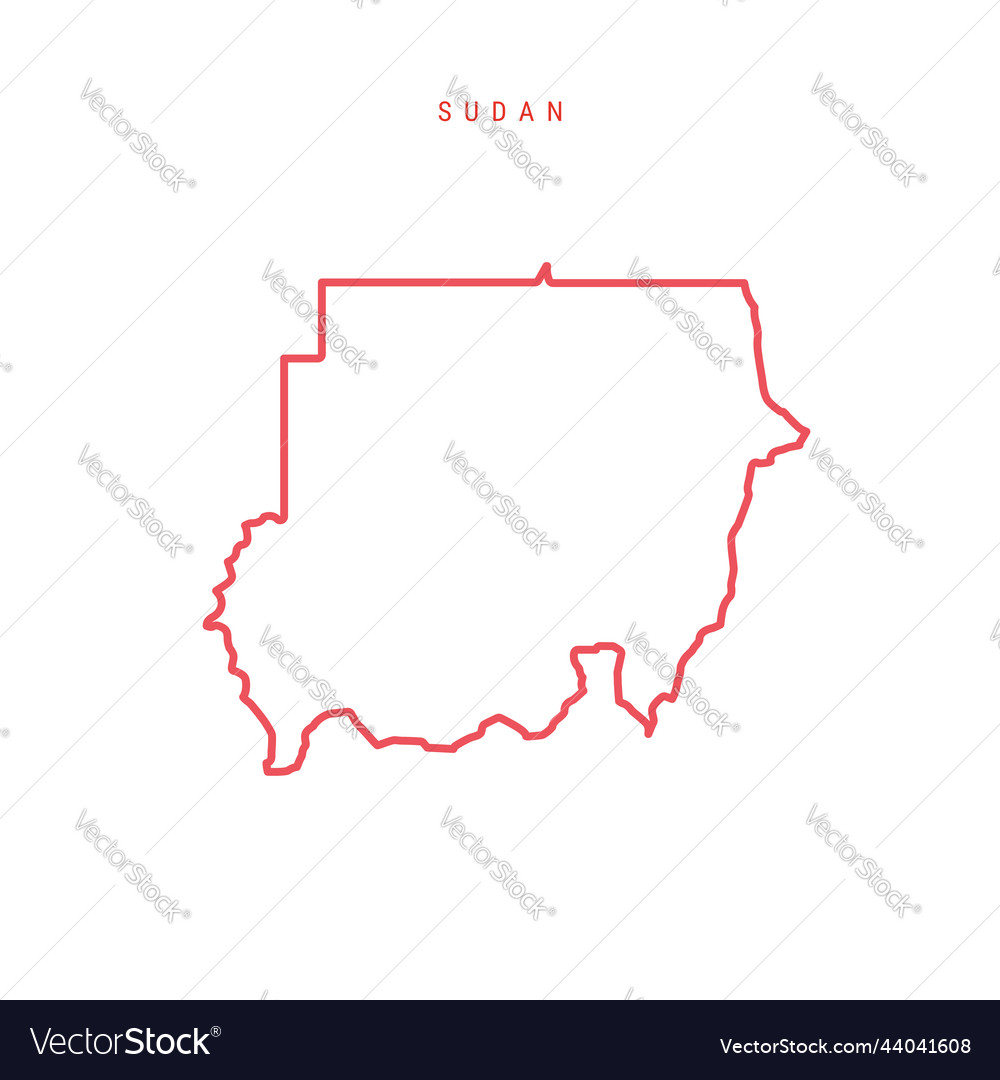 Sudan editable outline map Royalty Free Vector Image