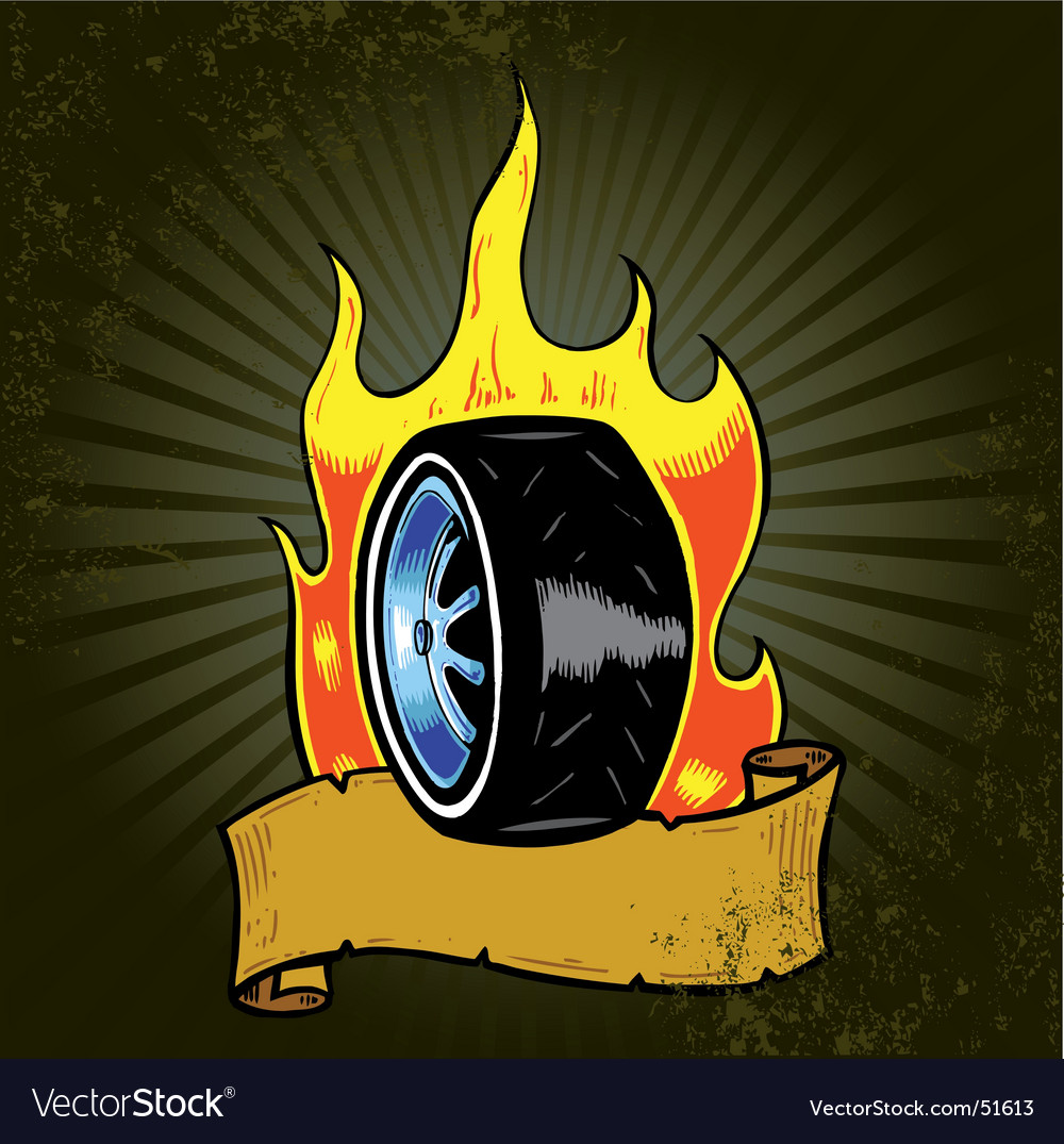 Flaming Wheel Royalty Free Vector Image Vectorstock