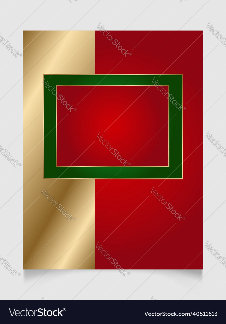 Golden shiny glowing blank christmas frame Vector Image