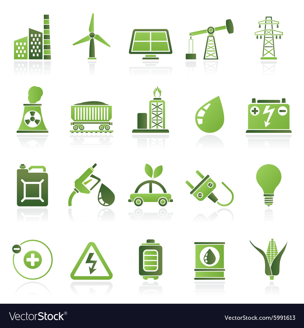 Power energy and electricity Source icons Vector Image