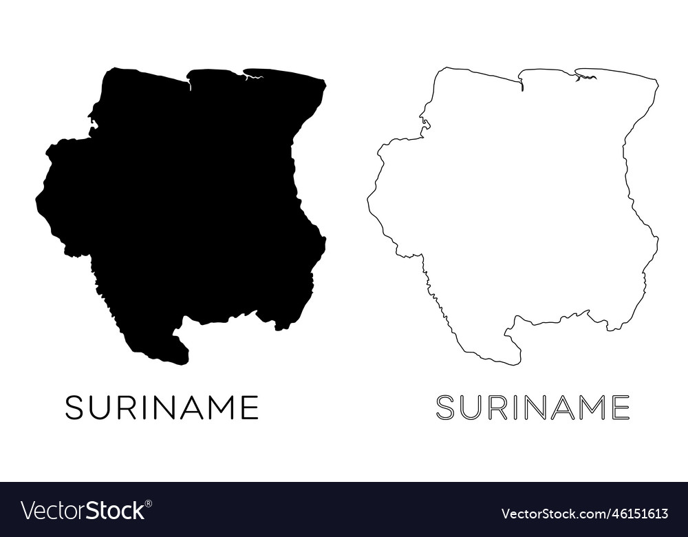 Suriname map silhouette