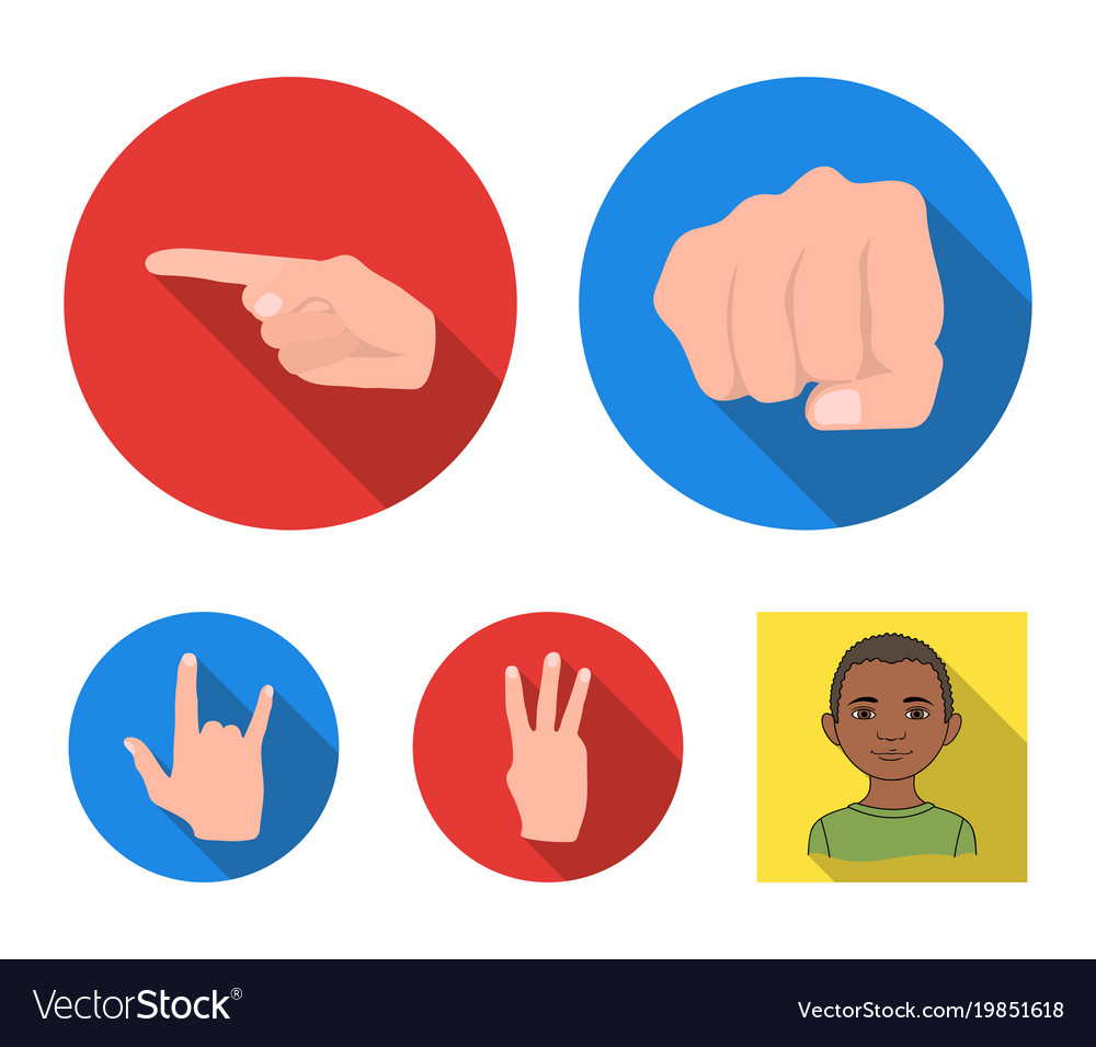 Closed fist index and other gestures hand Vector Image