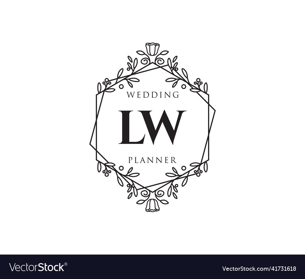 Lw initials letter wedding monogram logos Vector Image