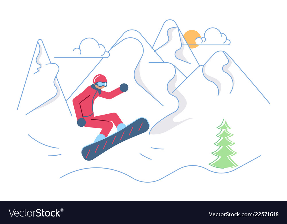 Mountain ski resort concept Royalty Free Vector Image