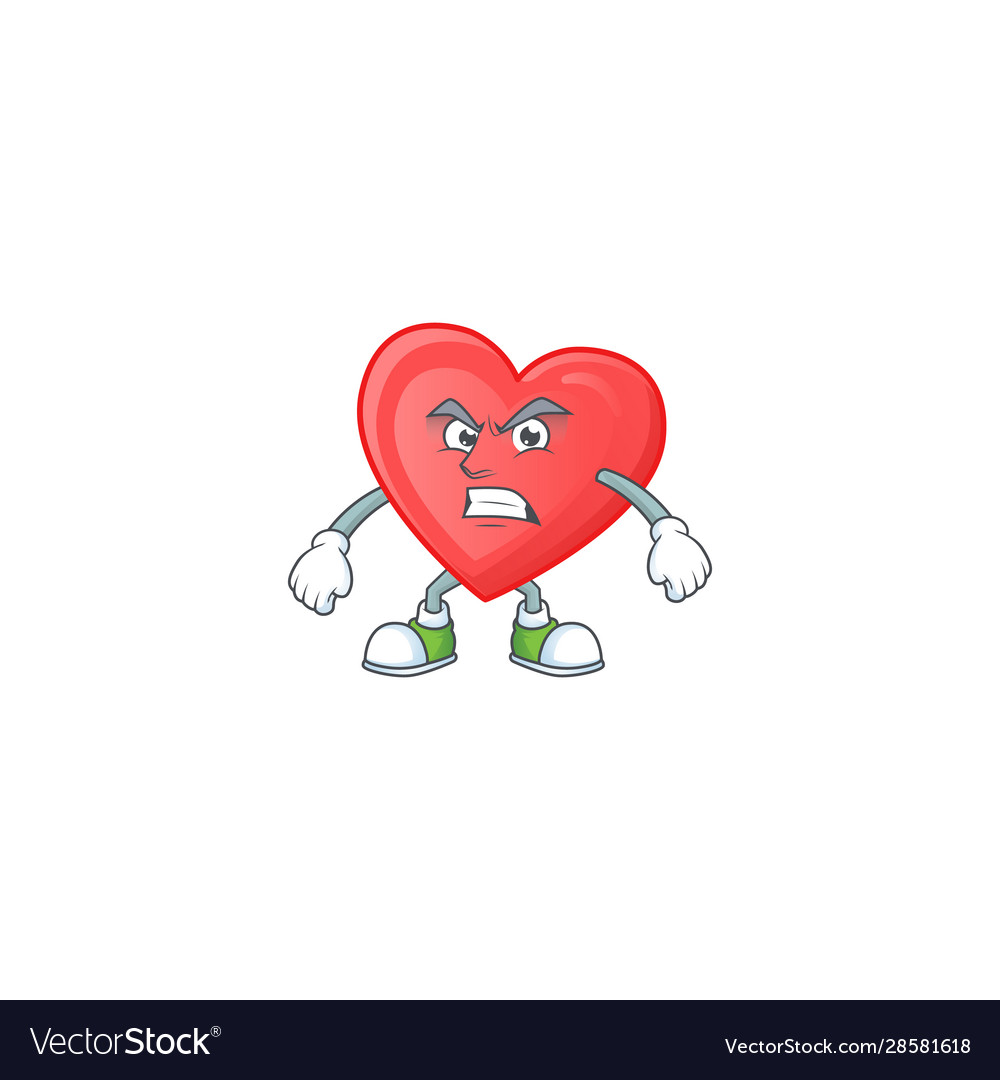 Picture red love cartoon character with angry Vector Image Picture red love cartoon character with angry Vector Image