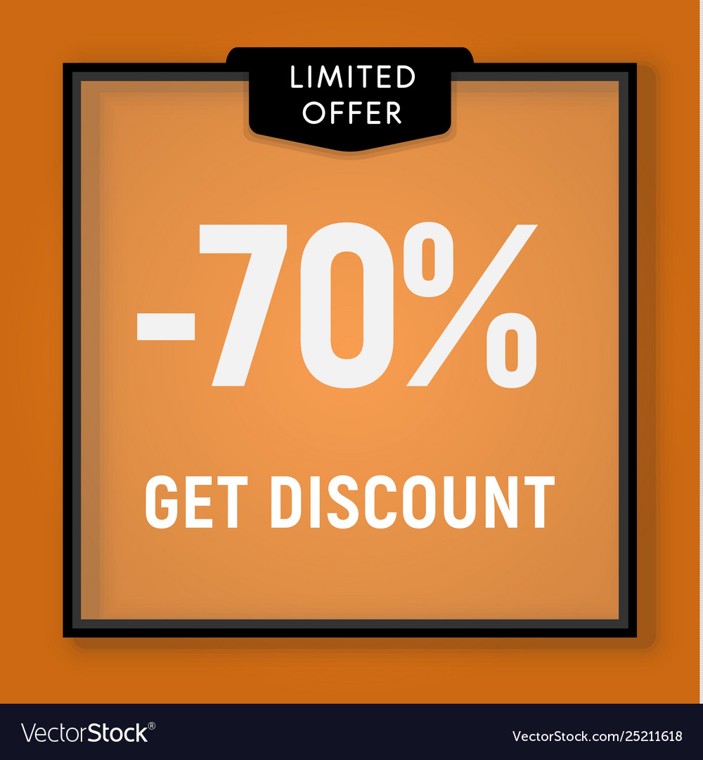 Sale 70 percent off get discount website button Vector Image