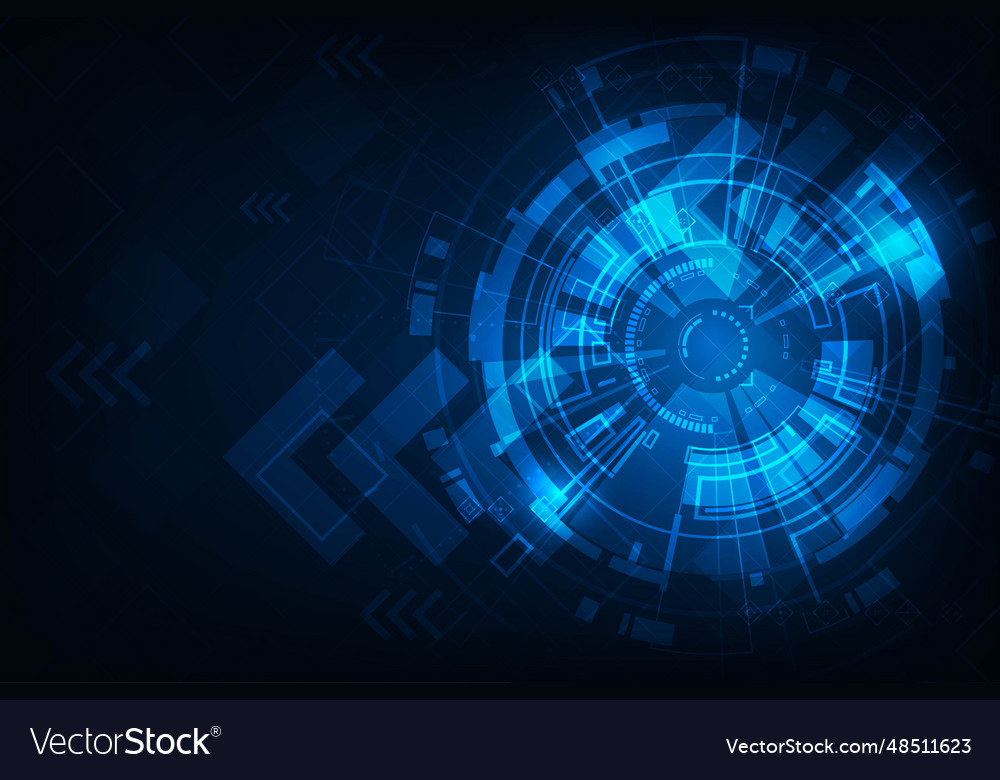 Blue abstract digital circuit technology Vector Image