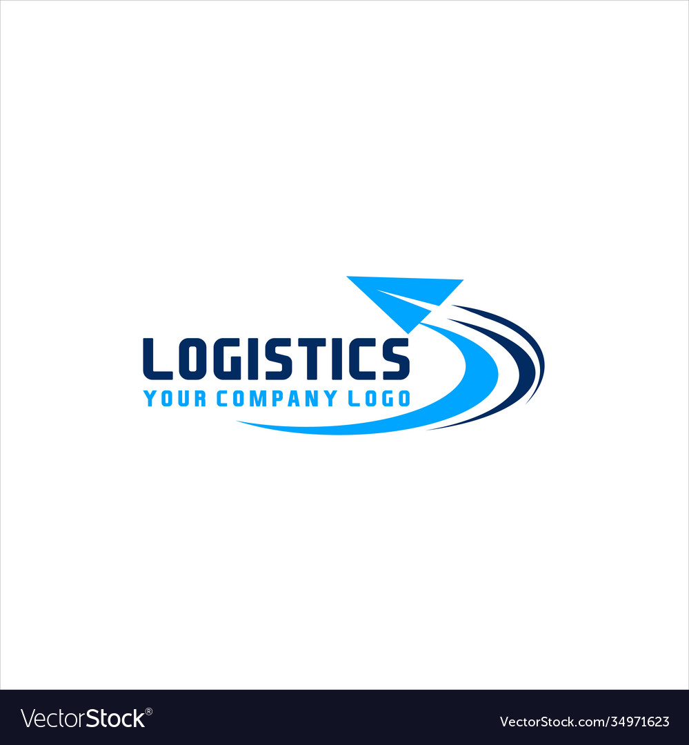 Blue logistics logo for aviation company Vector Image