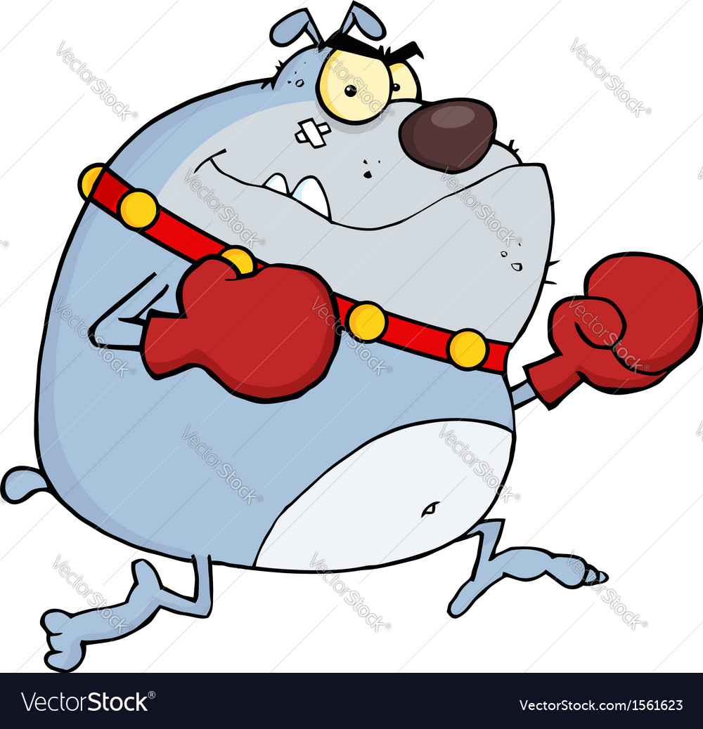 Cartoon dog boxing Royalty Free Vector Image - VectorStock