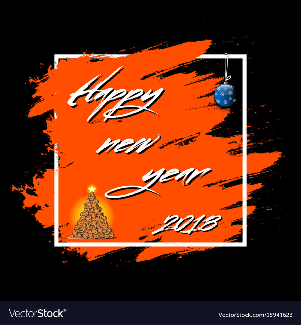 Happy new year 2018 and basketball Royalty Free Vector Image