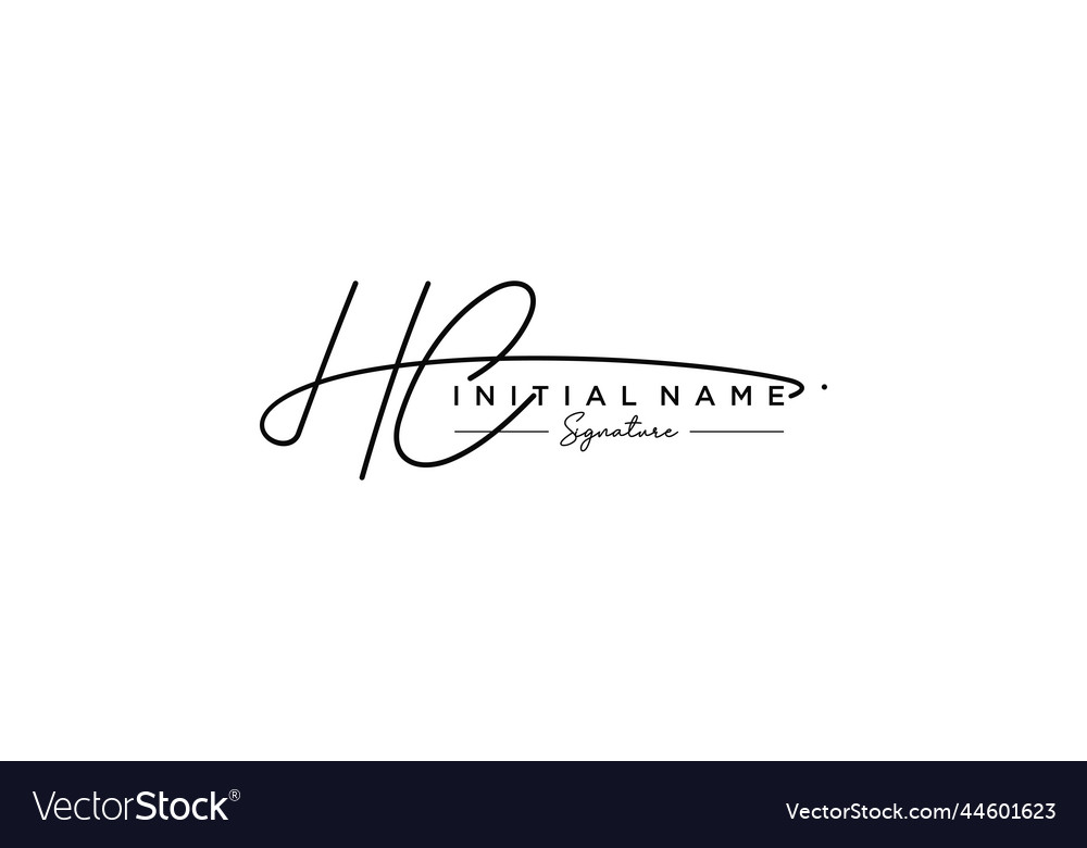 Initial hc signature logo template hand drawn Vector Image