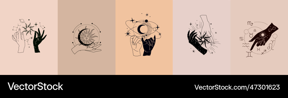 Spiritual esoteric magic logo or talisman with Vector Image