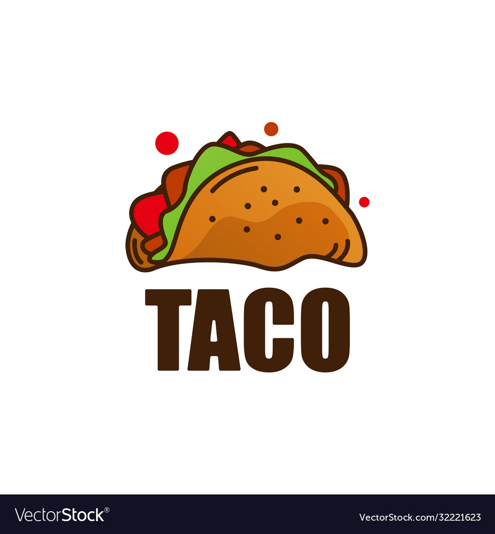 Taco food logo icon Royalty Free Vector Image - VectorStock