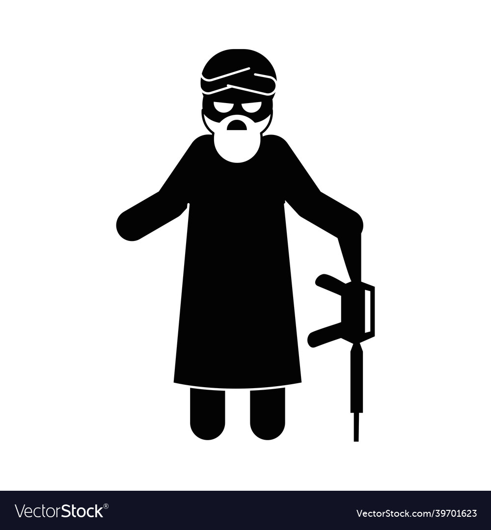 Terrorist islamic extremist Royalty Free Vector Image