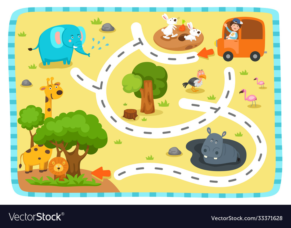 Educational maze game for children Royalty Free Vector Image