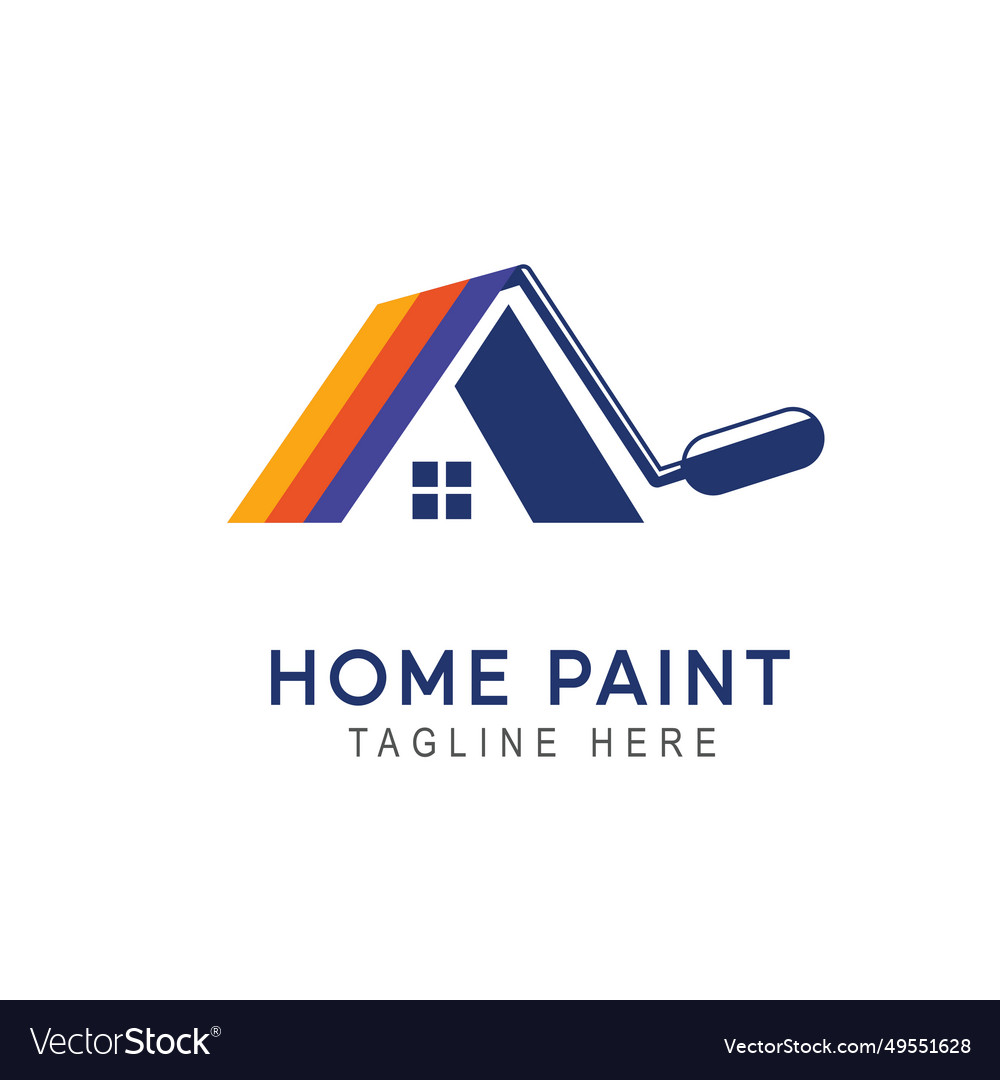 Home logo with color painting style and business Vector Image