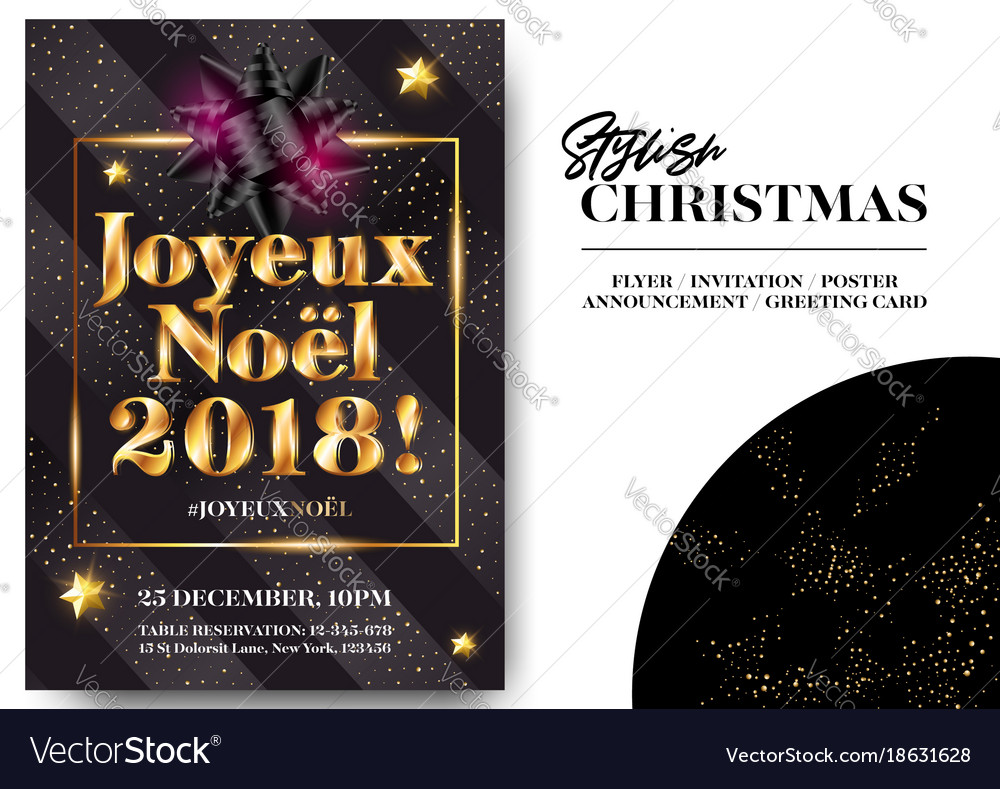 Joyeux noel 2018 merry christmas in french Vector Image