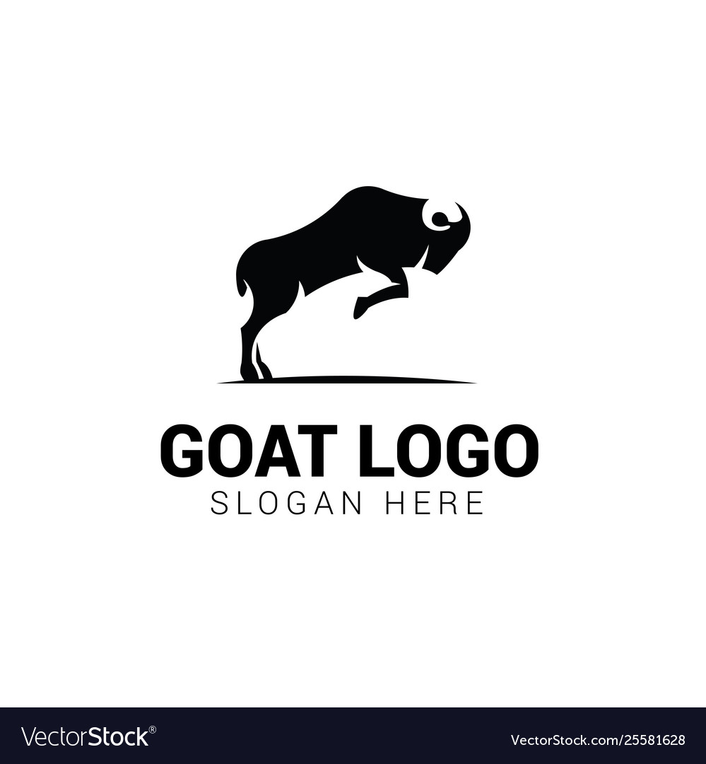 Jumping goat logo template isolated on white Vector Image