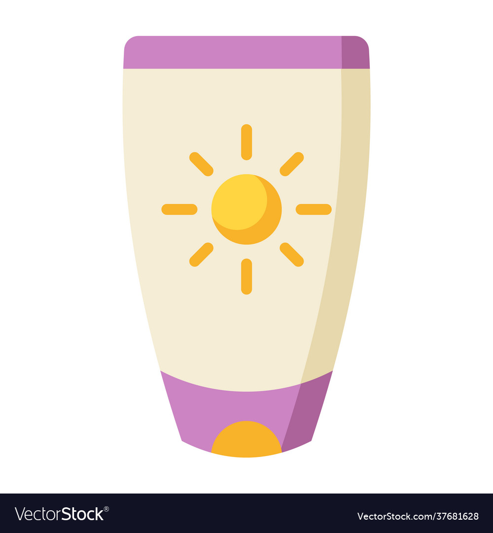 Sunblock sunscreen single isolated icon with flat Vector Image