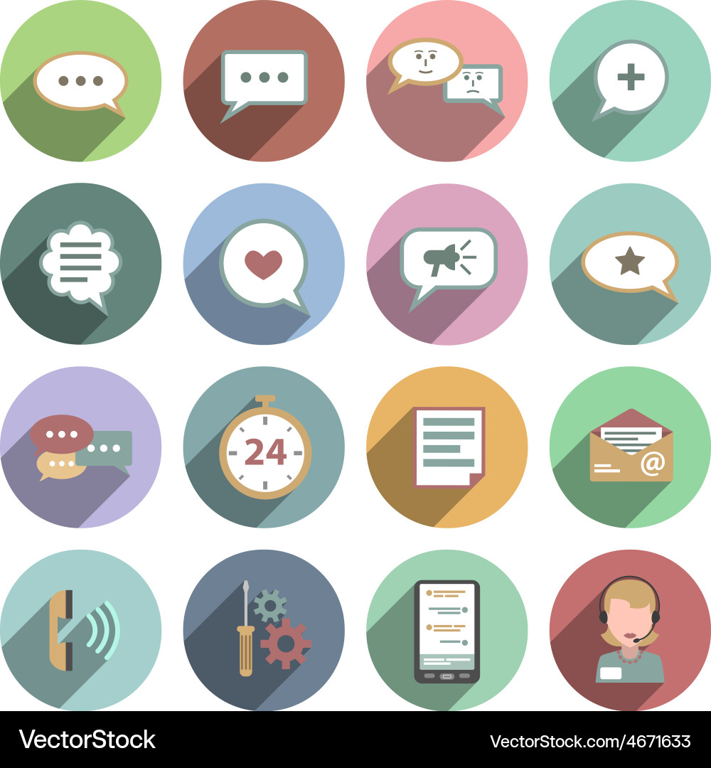 Chat icon flat shadow Royalty Free Vector Image