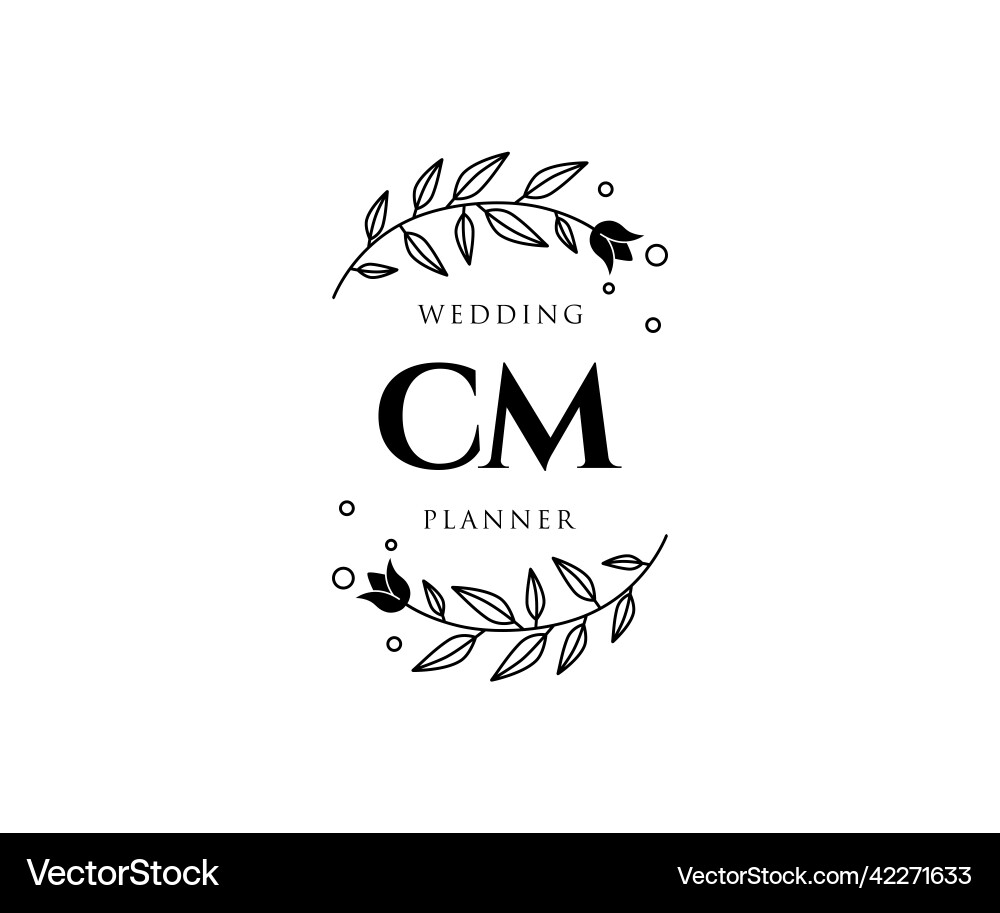 Cm initials letter wedding monogram logos Vector Image