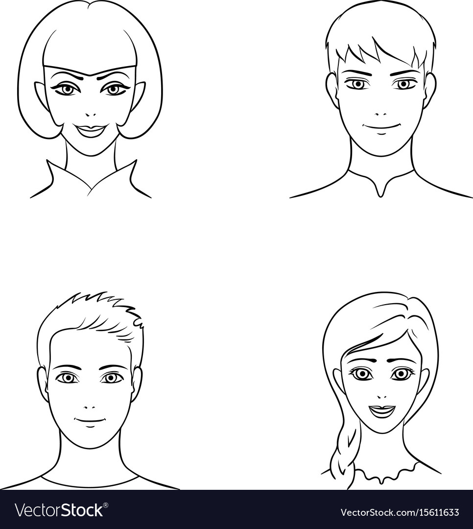 Different looks of young peopleavatar and face Vector Image