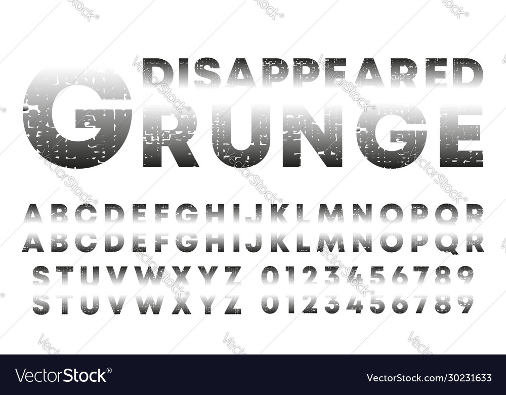 Disappeared design alphabet template letters Vector Image