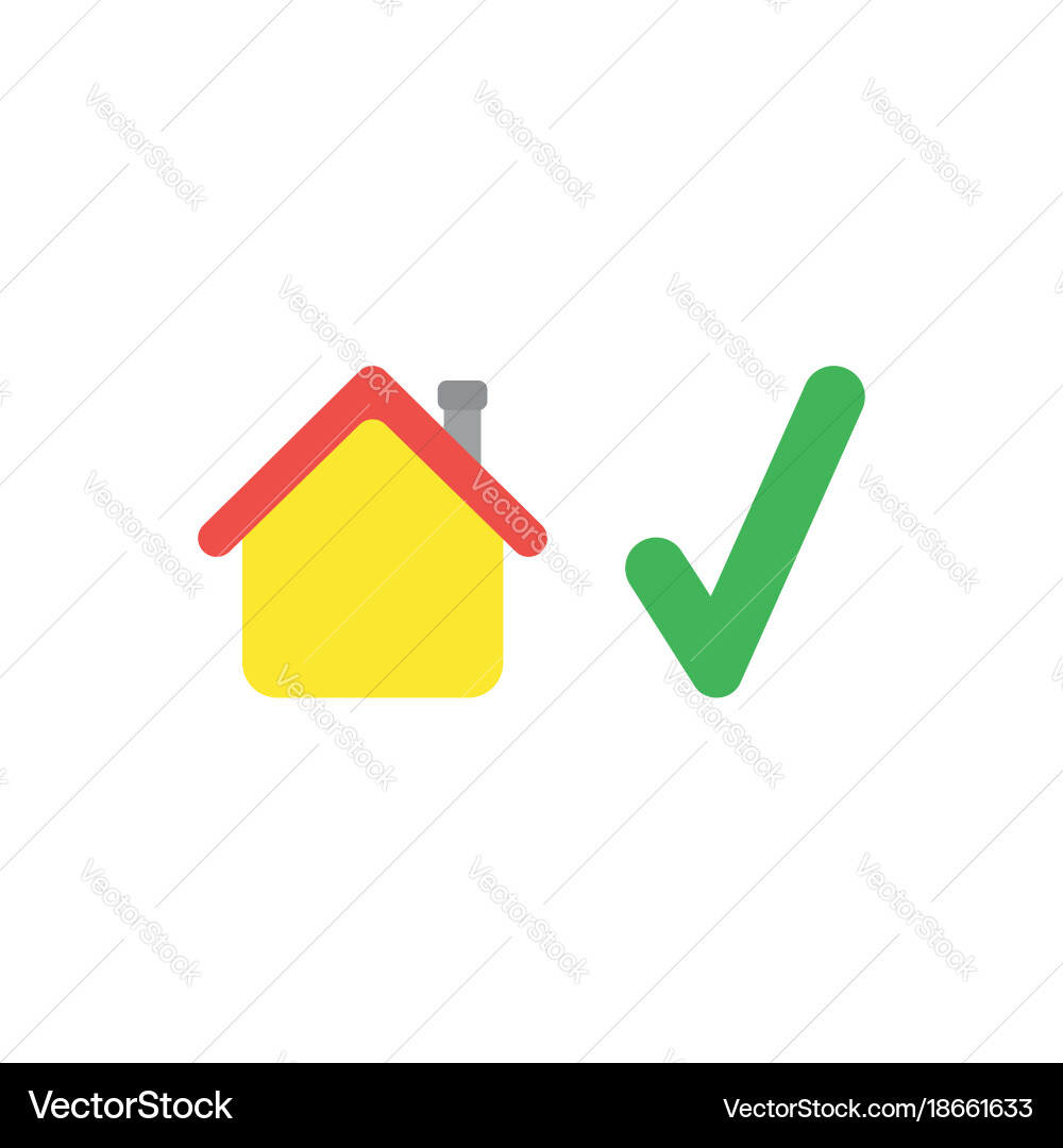 Flat design concept of house with check mark Vector Image