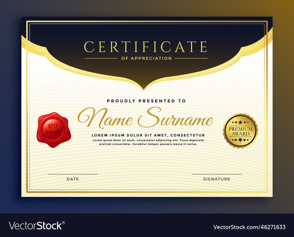 Professional diploma certificate template design Vector Image