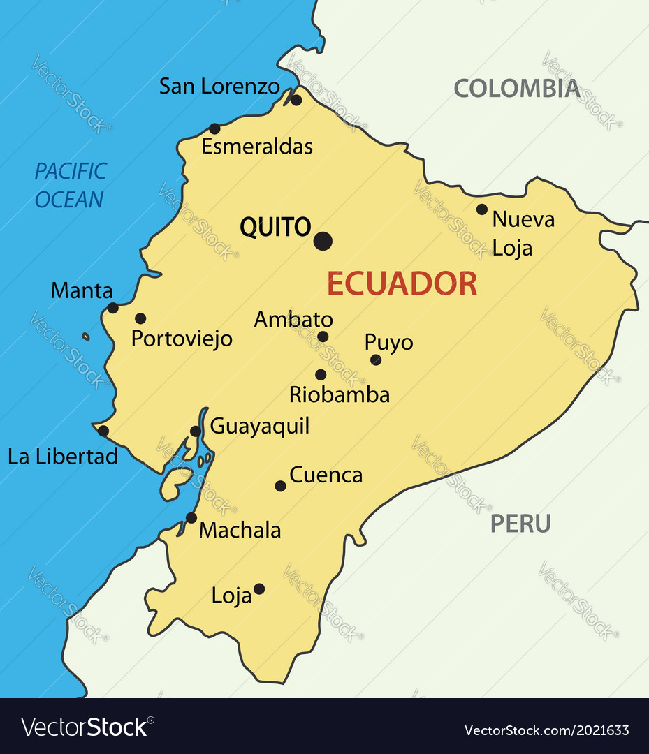 Republic Of Ecuador   Map Royalty Free Vector Image