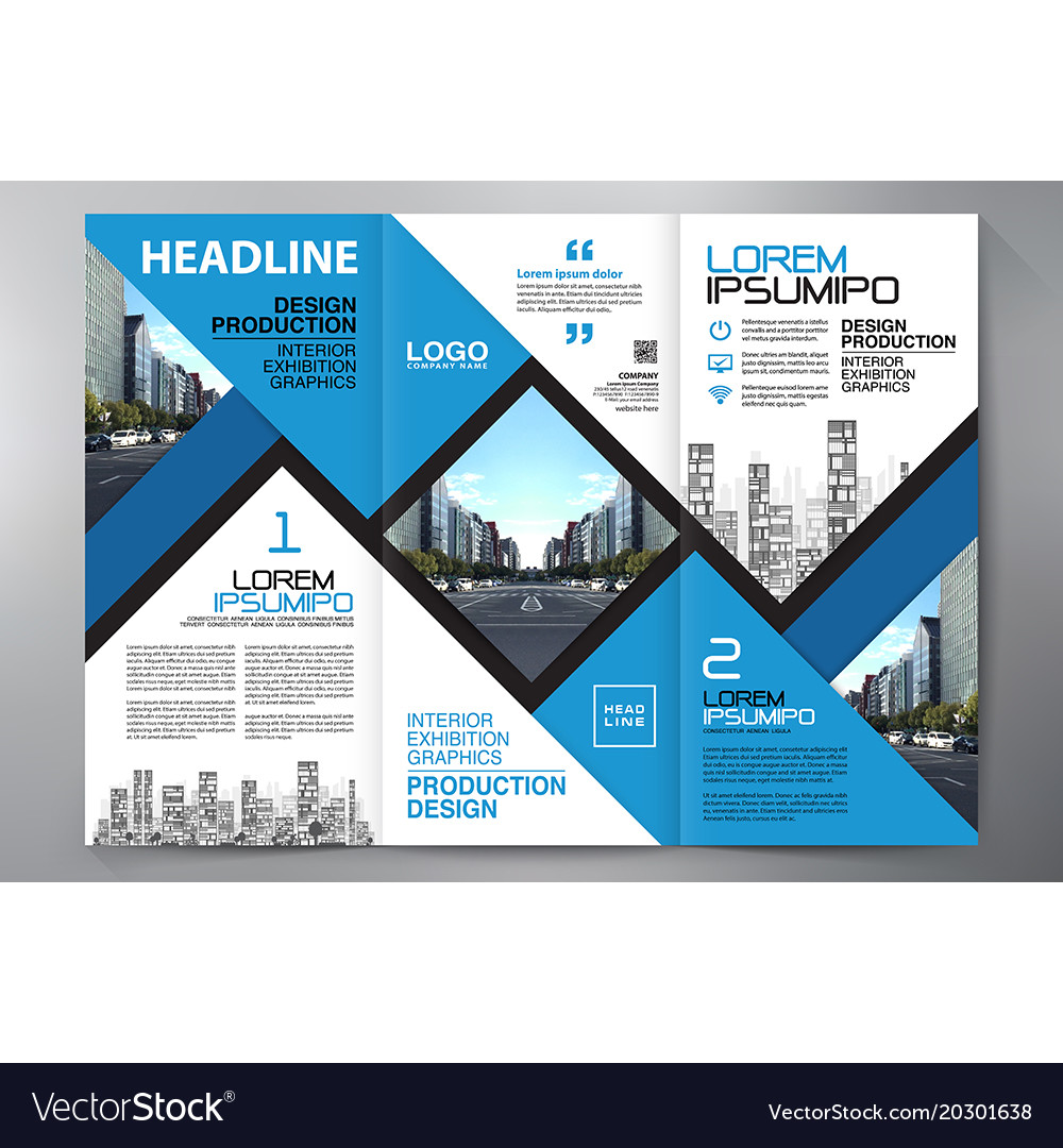 brochure 3 fold flyer design a4 template vector image
